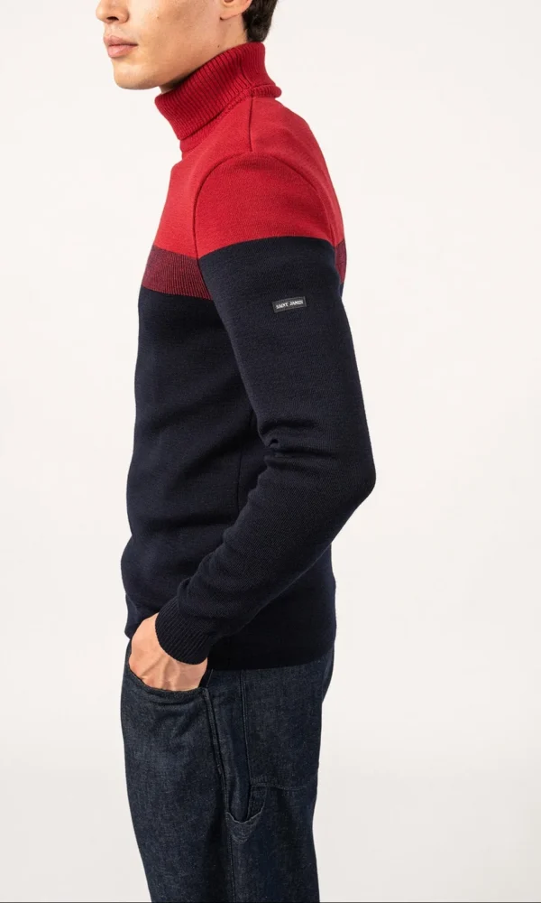 Pullover mit Rollkragen Bicolor BRETAGNE ROULE